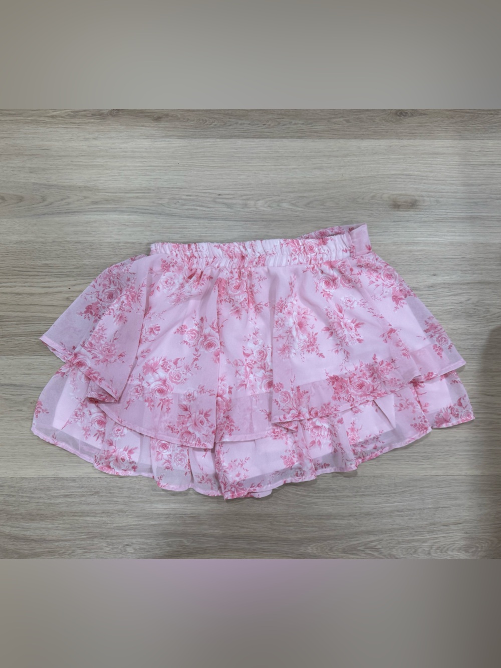 Altar'd State Pink Floral Ruffled Mini Skirt - Picture 2 of 2